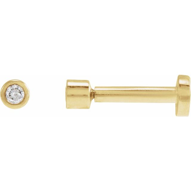14K Yellow Gold .04 CT Natural Diamond Earrings