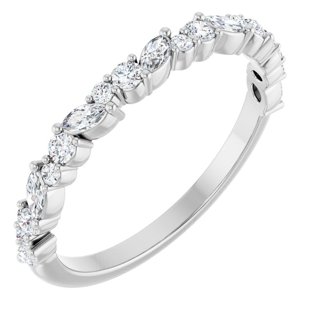 14K White Gold 1/3 CTW Natural Diamond Anniversary Band
