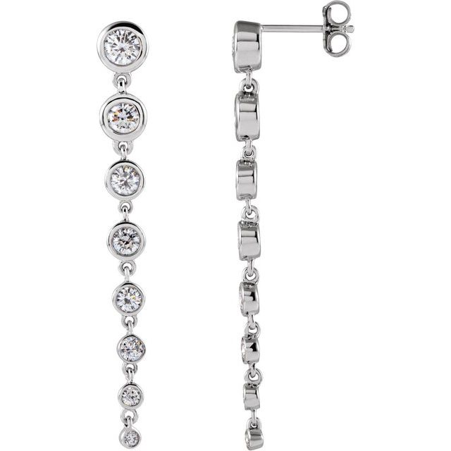 14K White Gold 1 3/4 CTW Lab-Grown Diamond Earrings