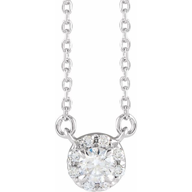14K White Gold 1/5 CTW Lab-Grown Diamond French-Set Necklace