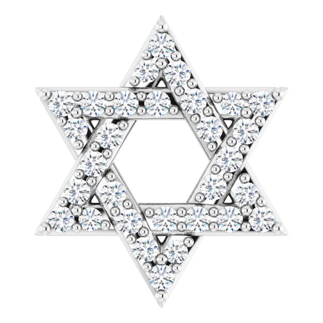 Platinum 1/10 CTW Natural Diamond Star of David Pendant