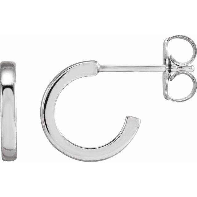 14K White Gold 10 mm Hoop Earrings