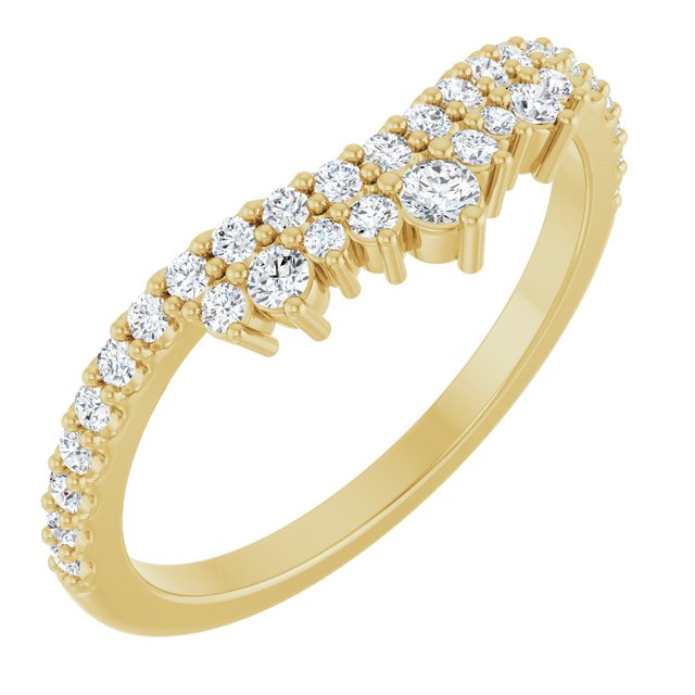 14K Yellow Gold 1/3 CTW Natural Diamond Contour Band