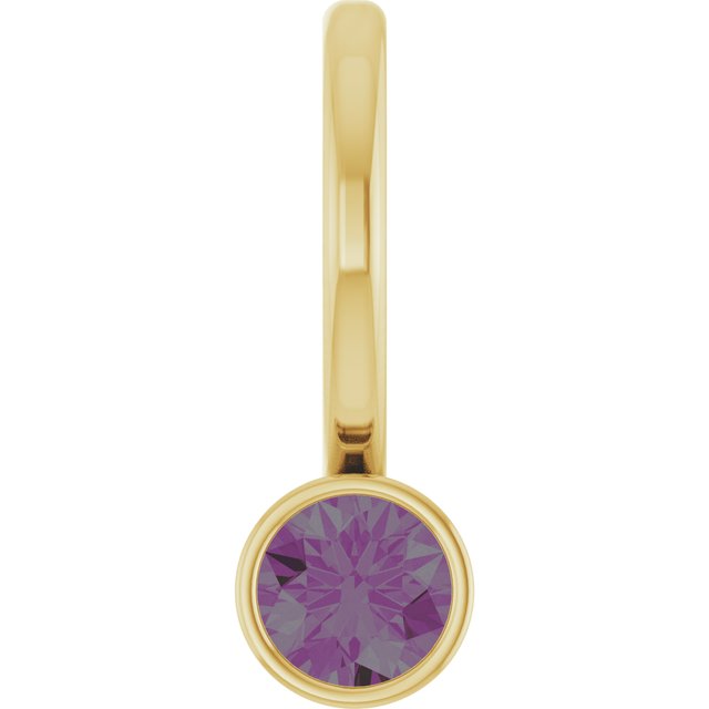 14K Yellow Gold Lab-Grown Alexandrite Charm/Pendant