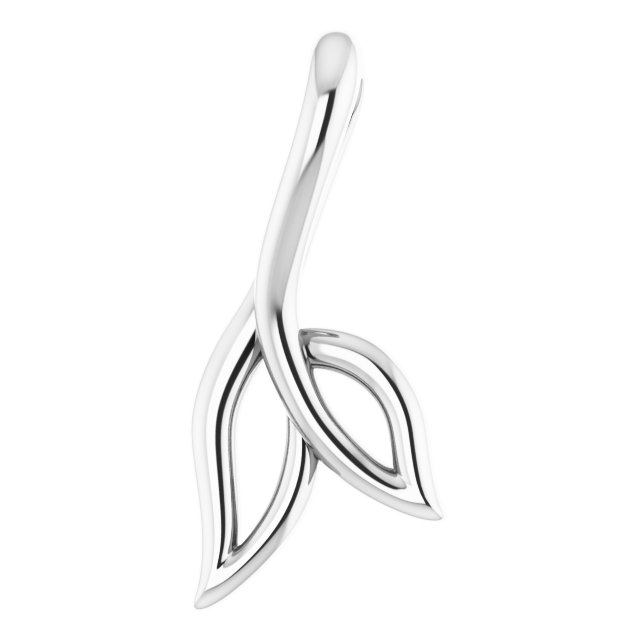 Platinum Platinum Freeform Leaf Pendant