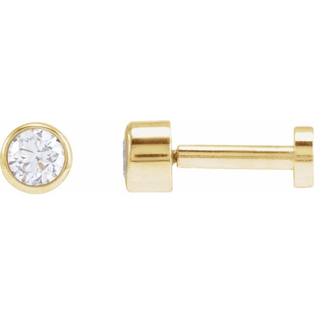 14K Yellow Gold .06 CT Natural Diamond Earrings