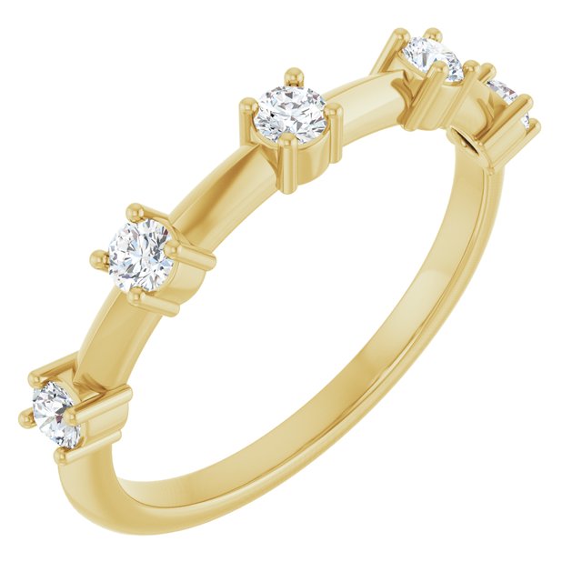 14K Yellow Gold 1/3 CTW Natural Diamond Knife-Edge Anniversary Band