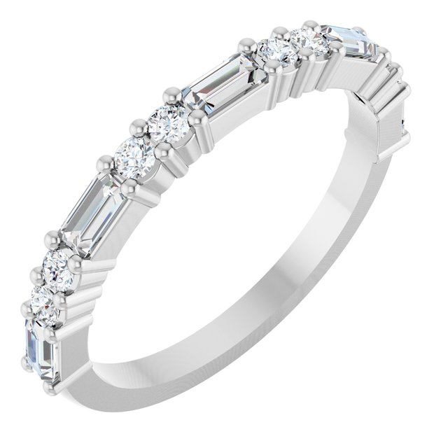 14K White Gold 1/2 CTW Natural Diamond Anniversary Band