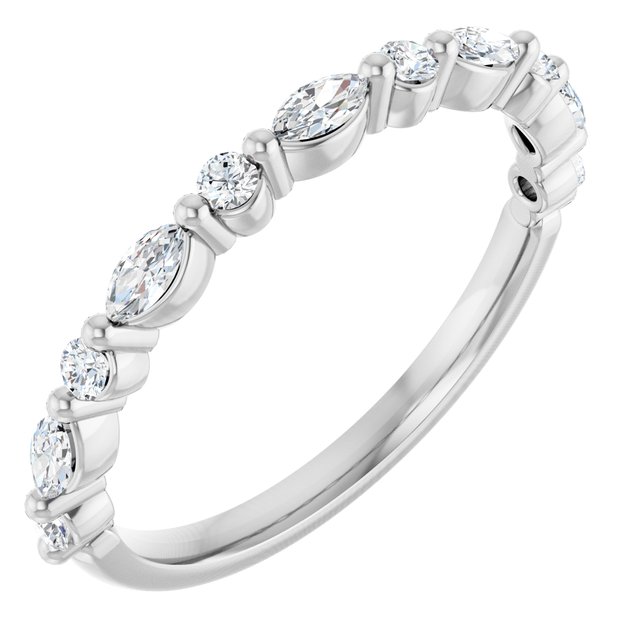 14K White Gold 1/5 CTW Natural Diamond Anniversary Band