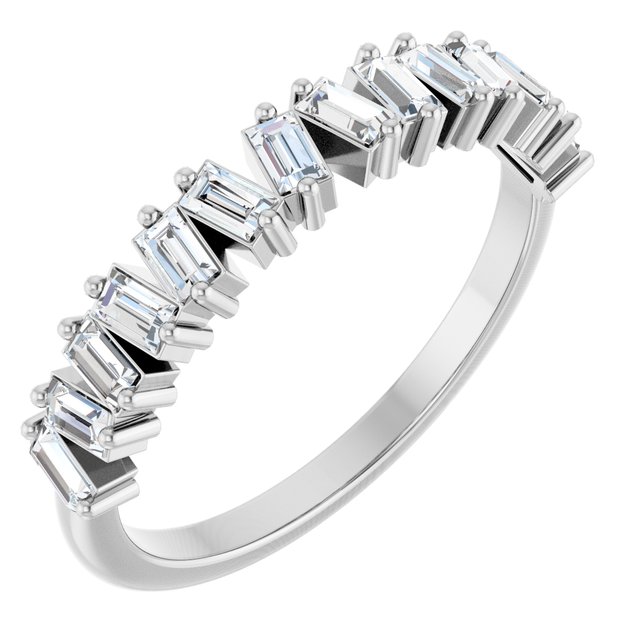 14K White Gold 1/2 CTW Natural Diamond Anniversary Band