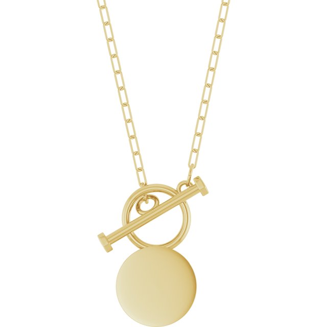 14K Yellow Gold Sculptural Toggle Necklace