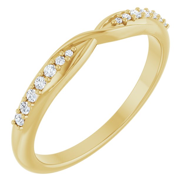 14K Yellow Gold 1/10 CTW Natural Diamond Contour Band