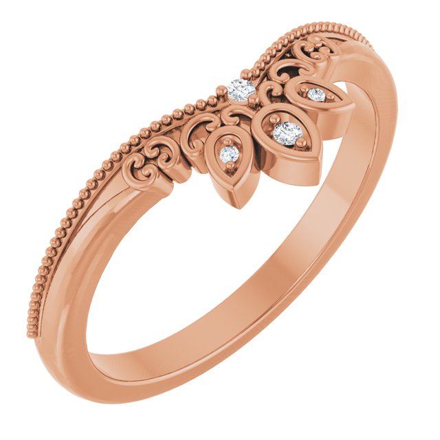 14K Rose Gold .02 CTW Natural Diamond Contour Band