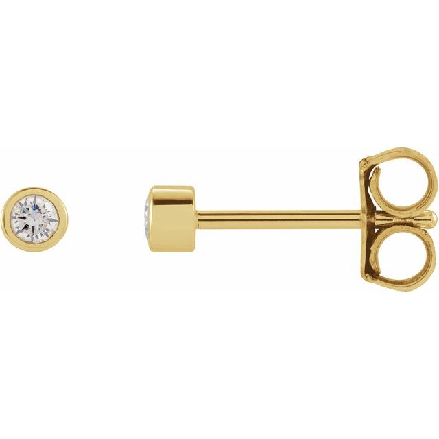 14K Yellow Gold .05 CTW Natural Diamond Micro Bezel-Set Earrings
