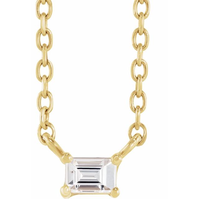 14K Yellow Gold .07 CT Natural Diamond Solitaire Necklace