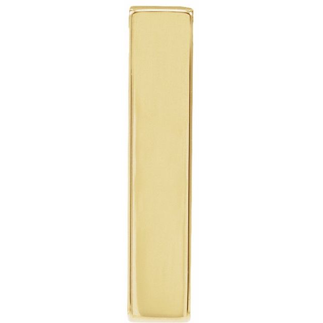 14K Yellow Gold Engravable Four-Sided Bar Pendant