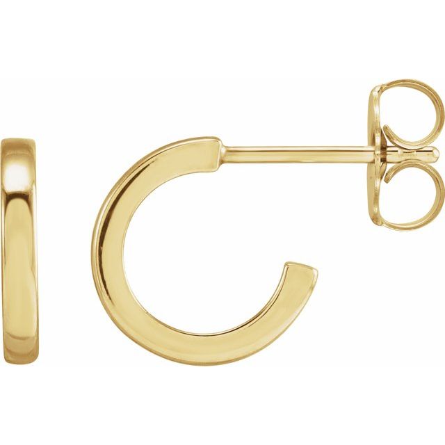 14K Yellow Gold 10 mm Hoop Earrings
