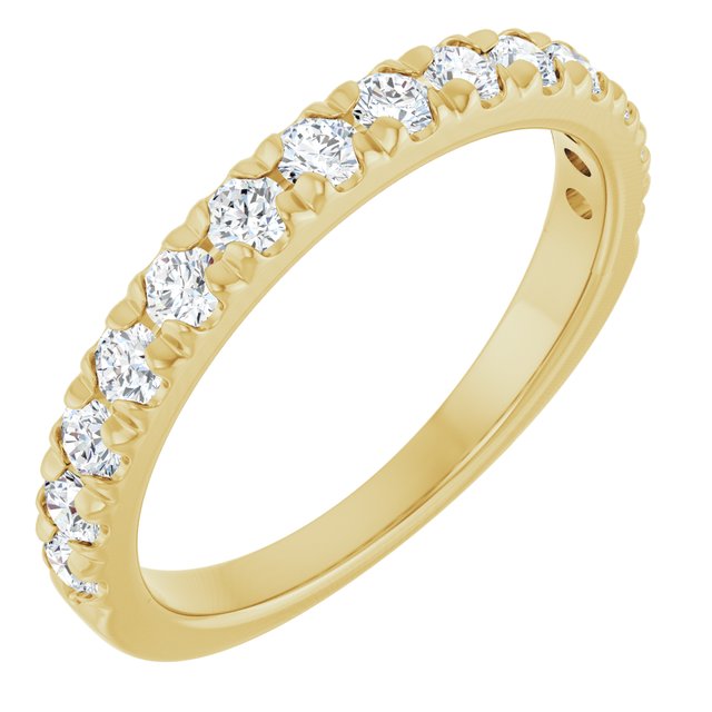 14K Yellow Gold 5/8 CTW Lab-Grown Diamond French-Set Anniversary Band