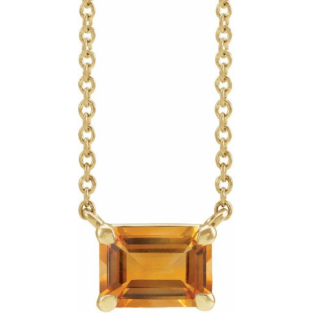 14K Yellow Gold Natural Citrine Necklace