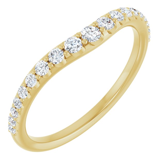 14K Yellow Gold 1/2 CTW Lab-Grown Diamond Graduated Contour Band