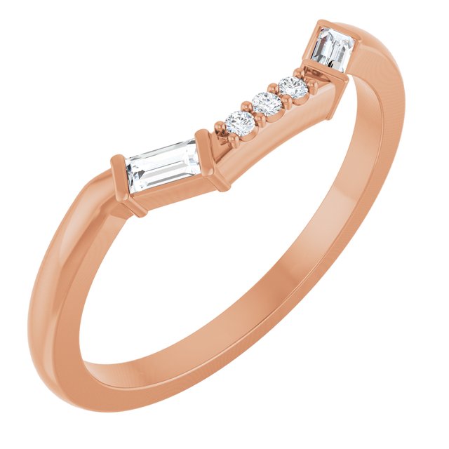 14K Rose Gold 1/8 CTW Natural Diamond Matching Band
