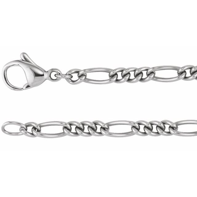 Titanium Titanium 3.6 mm Curbed Figaro 18" Chain