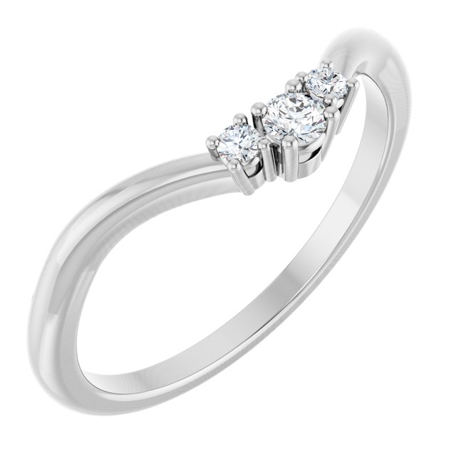 14K White Gold 1/10 CTW Natural Diamond Matching Band