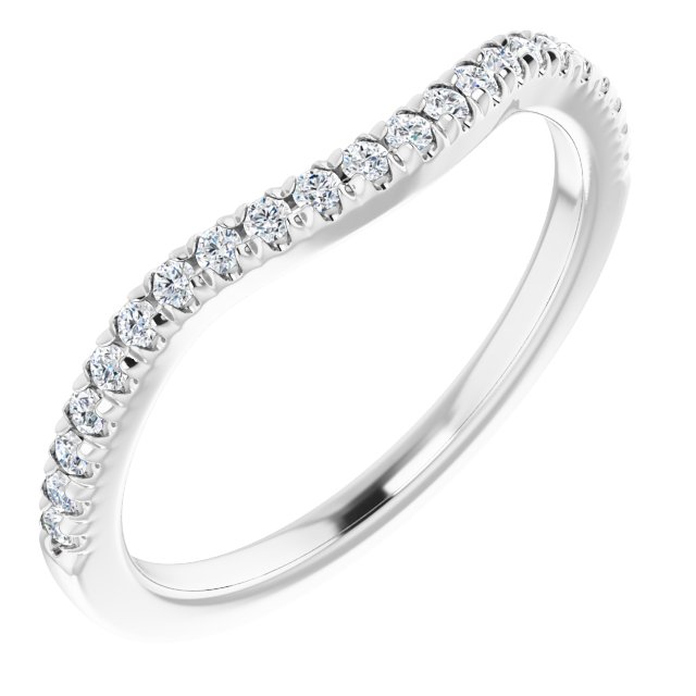 14K White Gold 1/5 CTW Diamond French-Set Matching Band