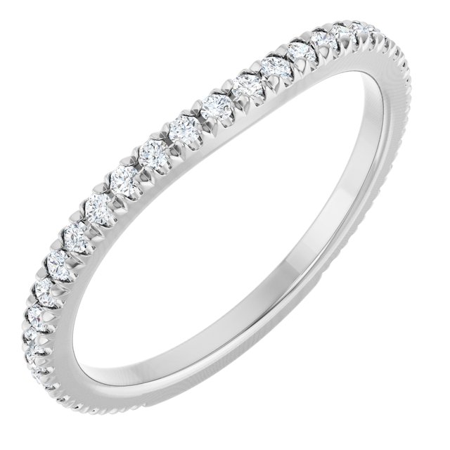 14K White Gold 1/3 CTW Natural Diamond French-Set Matching Band