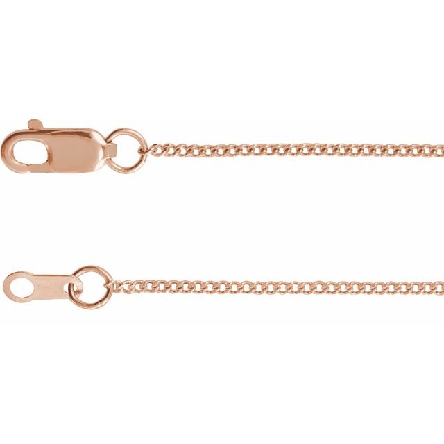 14K Rose Gold 14K Rose Gold 1 mm Diamond-Cut Curb 24" Chain