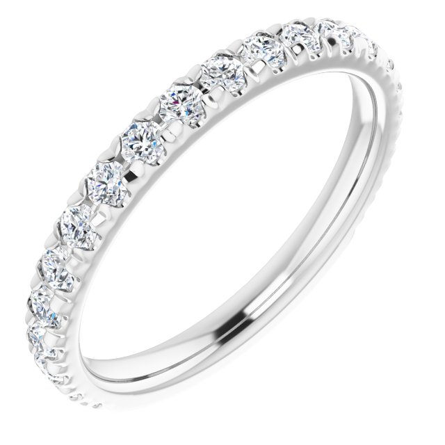 14K White Gold 1/2 CTW Natural Diamond French-Set Matching Band
