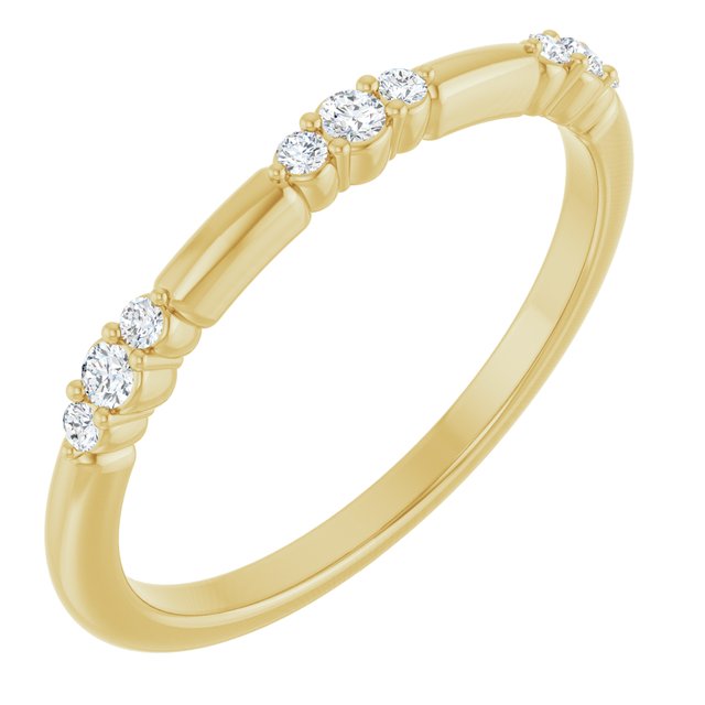 14K Yellow Gold 1/8 CTW Natural Diamond Stackable Ring