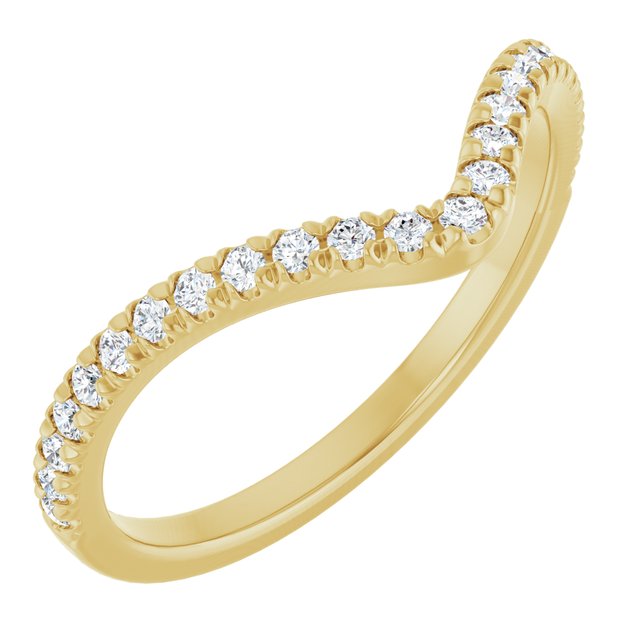 14K Yellow Gold 1/5 CTW Natural Diamond Contour French-Set Band