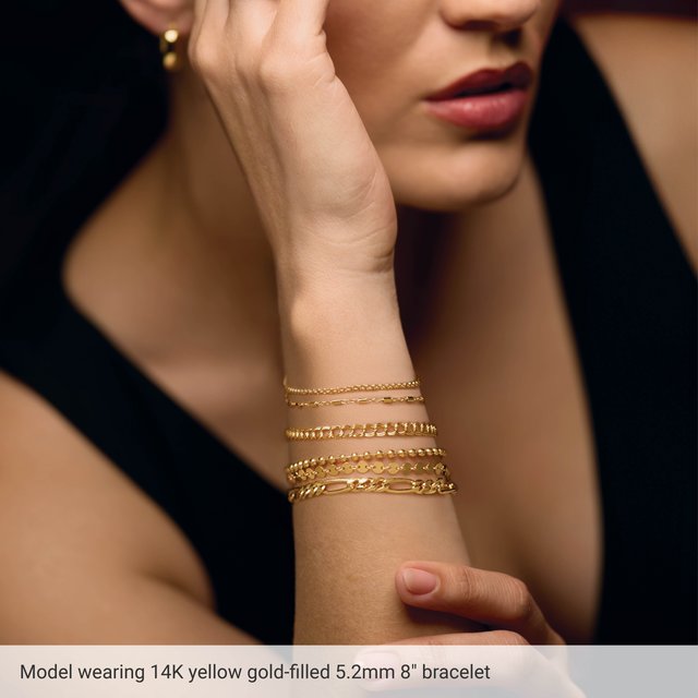 14K Yellow Gold-Filled 5.2 mm Figaro Bracelet