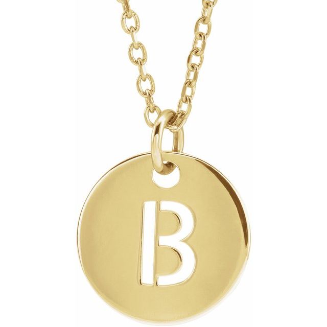 14K Yellow Gold Classic Initial Necklace