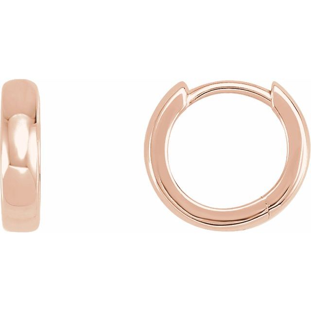 14K Rose Gold Hinged 10 mm Hoop Earrings