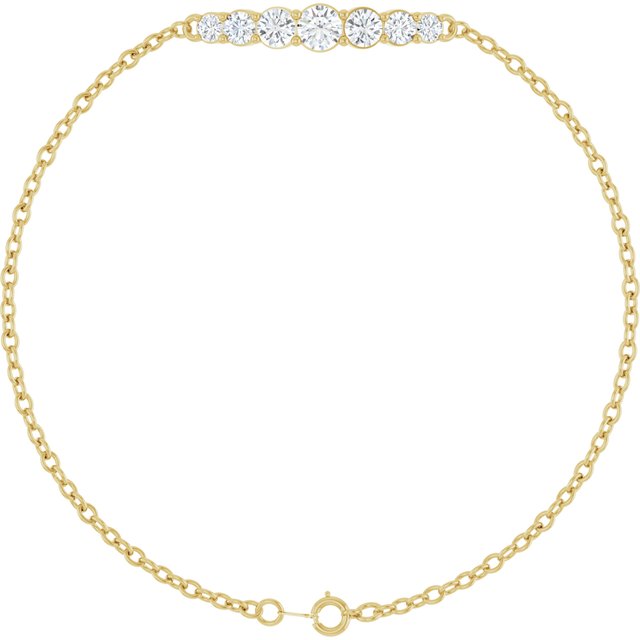 14K Yellow Gold Graduated Diamond Link Bracelet