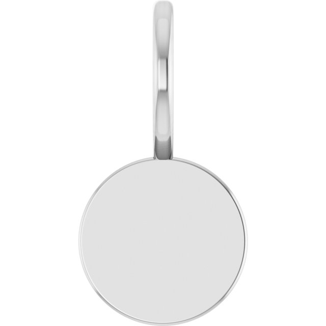14K White Gold Engravable Disc Charm/Pendant